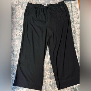 Black Wide-Leg Drawstring Women's Pants